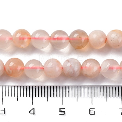 Natural Cherry Blossom Agate Beads Strands G-B130-6mm-02-1