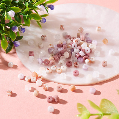 200Pcs 4 Styles Synthetic Red Netstone & Natural Lepidolite/Purple Mica Stone & Pink Aventurine & Rhodonite Beads G-TA0003-05C-1