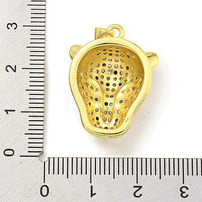 Brass Micro Pave Cubic Zirconia Pendants KK-K354-13E-G-1