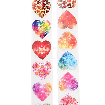 500 Paste  Paper Self-Adhesive Heart Stickers AJEW-S085-02A-1