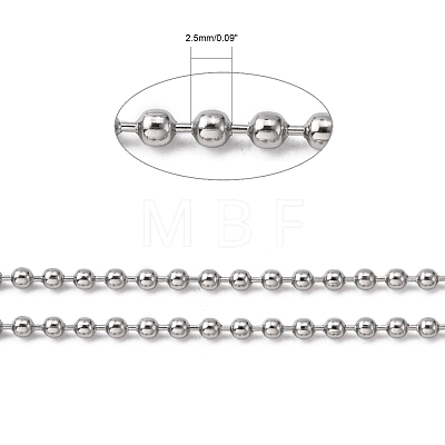 304 Stainless Steel Ball Beaded Chains CHS-K002-11-1