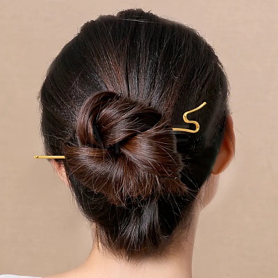 Brass Hair Sticks OHAR-C004-03G-1