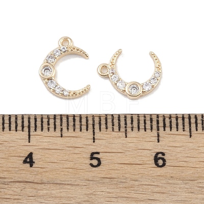 Brass Micro Pave Clear Cubic Zirconia Pendants KK-K351-44B-G-1