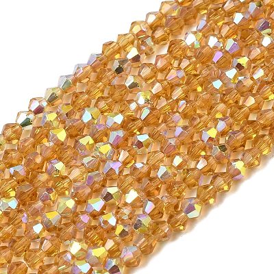AB Color Plated Transparent Glass Beads Strands GLAA-G127-01F-1
