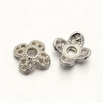 4-Petal Zinc Alloy Bead Caps PALLOY-N0111-07-1