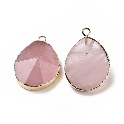 Natural Rose Quartz Pendants G-I207-14M-G-1
