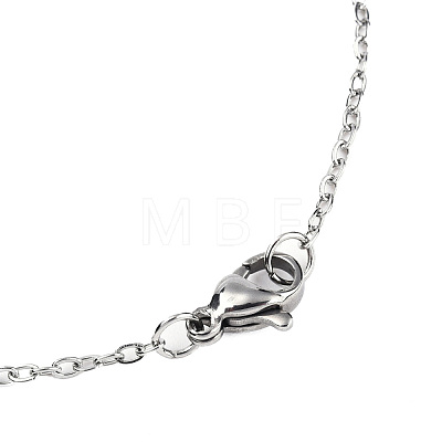 201 Stainless Steel Bunny Pendant Necklaces NJEW-T009-JN027-1-40-1