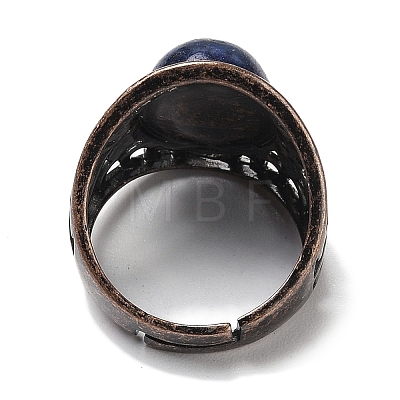 Natural Lapis Lazuli Oval Adjustable Rings RJEW-K271-06R-23-1