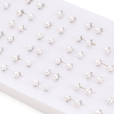 Brass & Natural Pearl Stud Earrings PEAR-N020-WX12-1