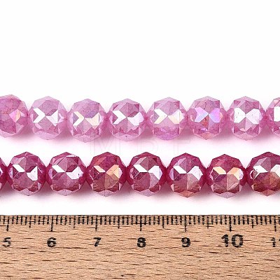Anti-Tarnish Electroplate Glass Beads Strands GLAA-N064-10mm-08-1