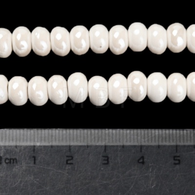 Porcelain Rondelle Beads PORC-Q001-01K-1