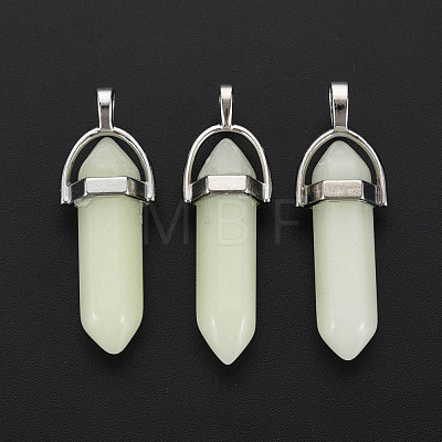 Synthetic Fluorite Double Terminated Pointed Pendants G-N0326-98-1