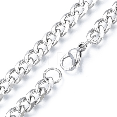 Men's 201 Stainless Steel Cuban Link Chain Necklace NJEW-N050-A06-7-60P-1