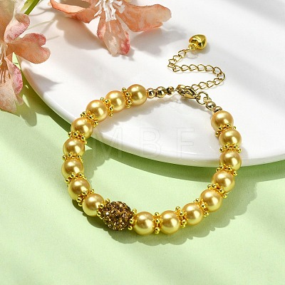 Glass Imitation Pearl Beaded Bracelets for Women BJEW-JB10034-05-1