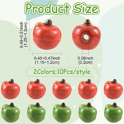 20Pcs 2 Colors Handmade Porcelain Beads PORC-FS0001-58-1