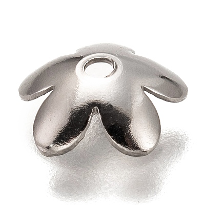 5-Petal 304 Stainless Steel Bead Caps X-STAS-I176-11P-A-1