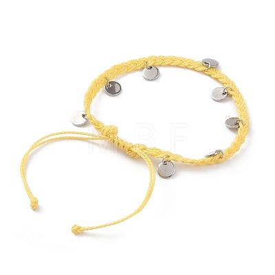 Waxed Polyester Cord Braided Bead Bracelets BJEW-JB05762-05-1