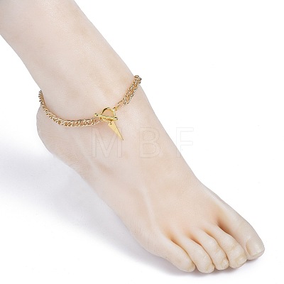 Aluminium Twisted Chain Anklets AJEW-AN00324-1