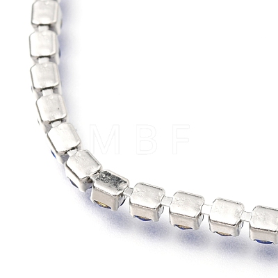 Adjustable 304 Stainless Steel Rhinestone Strass Chains Slider Bracelets BJEW-B008-01F-1