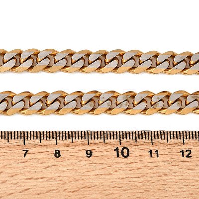 Ion Plating(IP) Matte Style 304 Stainless Steel Cuban Link Chain Necklaces for Men NJEW-B116-05G-1