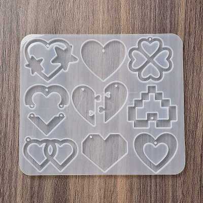 Heart Earrings Pendants DIY Silicone Mold DIY-Q033-06B-1