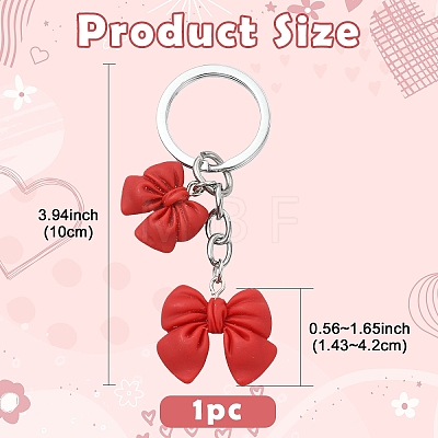 Resin Bowknot Pendant Keychains KEYC-YW00276-1