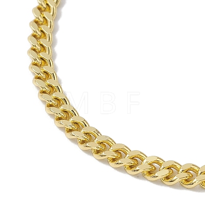 Brass Curb Chain Bracelets for Women Men BJEW-JB10273-1
