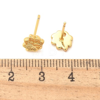 Peacock Brass Stud Earrings EJEW-S252-01G-1