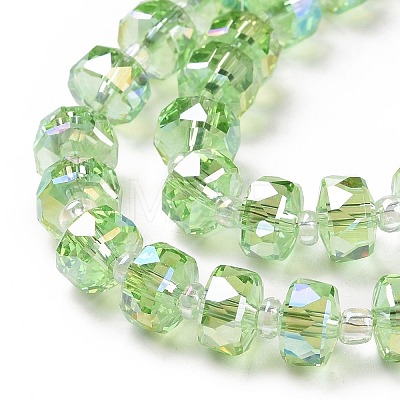 Electroplate Transparent Glass Beads Strands EGLA-H101-03G-1
