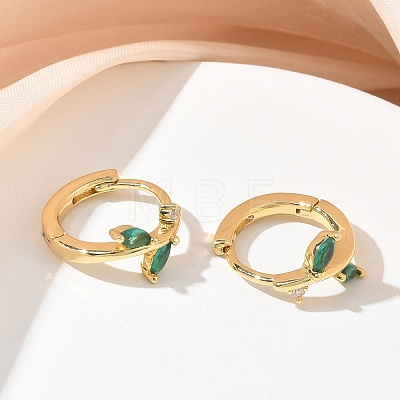 Brass Micro Pave Cubic Zirconia Hoop Earrings for Women EJEW-A167-12G-1