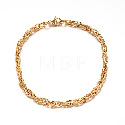 304 Stainless Steel Rope Chain Bracelets BJEW-L531-05G-1