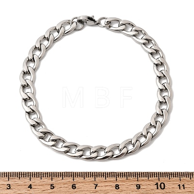 201 Stainless Steel Curb Chain Bracelets for Men STAS-T077-22B-01P-1