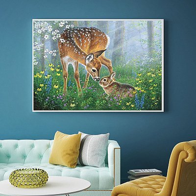 Deer & Rabbit DIY Diamond Painting Kit PW-WG49824-01-1
