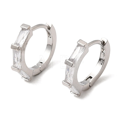 Brass Pave Cubic Zirconia Hoop Earrings EJEW-G471-09P-01-1