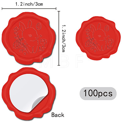 CRASPIRE 100Pcs Easter Adhesive Wax Seal Stickers DIY-CP0010-17A-1