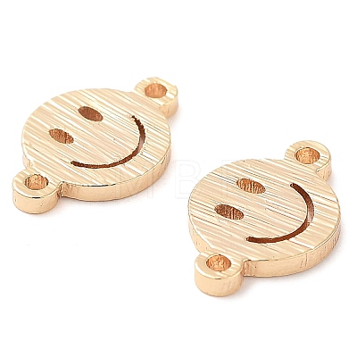 Brass Laser Cut Smiling Face Connector Charms KK-U028-05G-1