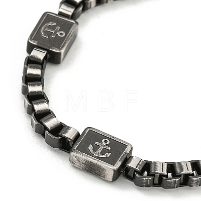 304 Stainless Steel Enamel Box Chain Anchor Link Bracelets for Women BJEW-G717-15B-1