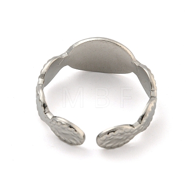 Oval 304 Stainless Steel Open Cuff Rings STAS-Z060-05P-1