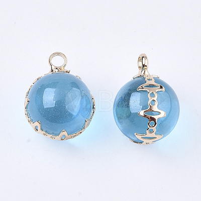 Transparent Glass Pendants GLAA-T007-04C-1