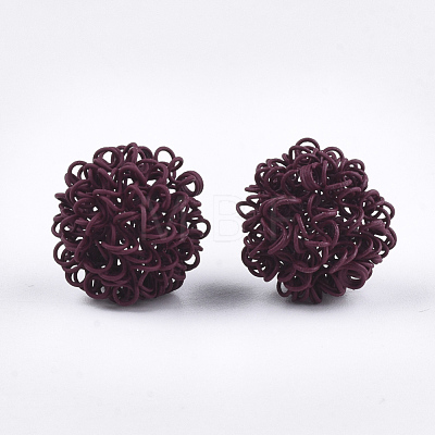Spray Painted Eco-Friendly Iron Wire Beads IFIN-T009-09D-1