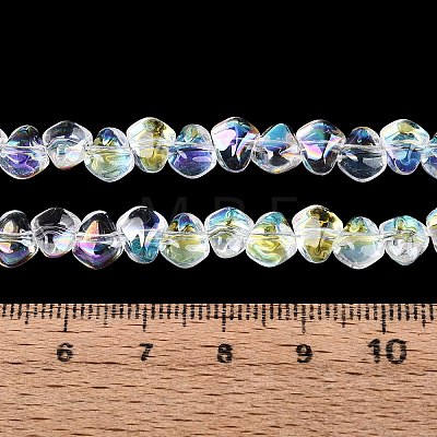 Electroplate Transparent Glass Beads Strands EGLA-Q133-01A-14-1