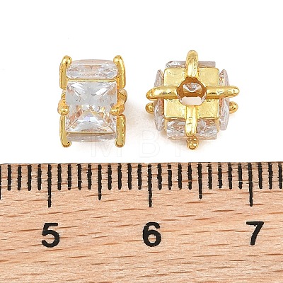 Brass Pave Clear Cubic Zirconia Beads CU-CBA6A75-07G-1