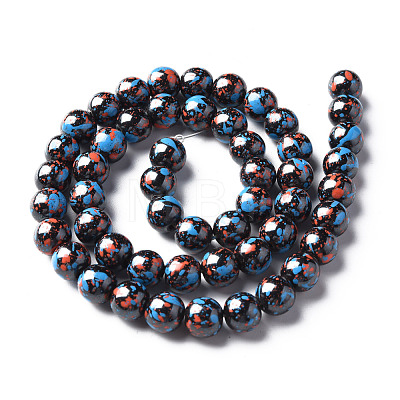 Spray Painted Non-magnetic Synthetic Hematite Beads Strands G-N337-06E-1
