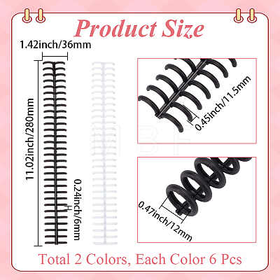 Plastic Loose Leaf Book Binder Hinged Rings AJEW-GF0015-32B-1