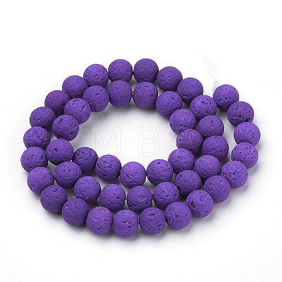 Synthetic Lava Rock Beads Strands X-G-S277-10mm-06-1