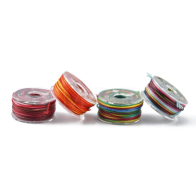 25 Rolls 25 Colors Round Segment Dyed Waxed Polyester Thread String YC-YW0001-02B-1