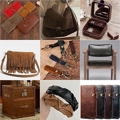 Rectangle PU Leather Fabric AJEW-WH0089-52B-03-1