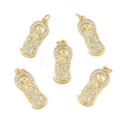 Brass Micro Pave Cubic Zirconia Pendants KK-E068-VB089-1