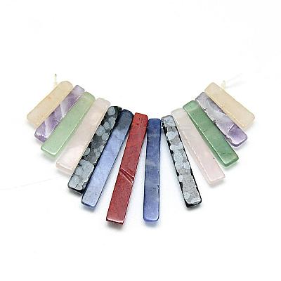 Natural & Synthetic Mixed Stone Bead Strands G-Q481-49-1