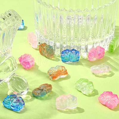 70Pcs 7 Colors Two Tone Glass Beads GLAA-CJ0001-78-1